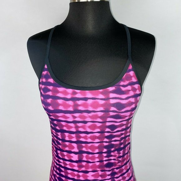 C9 By Champion S Pink Purple Black Patterned Built In Bra Activewear Tank - Picture 2 of 10